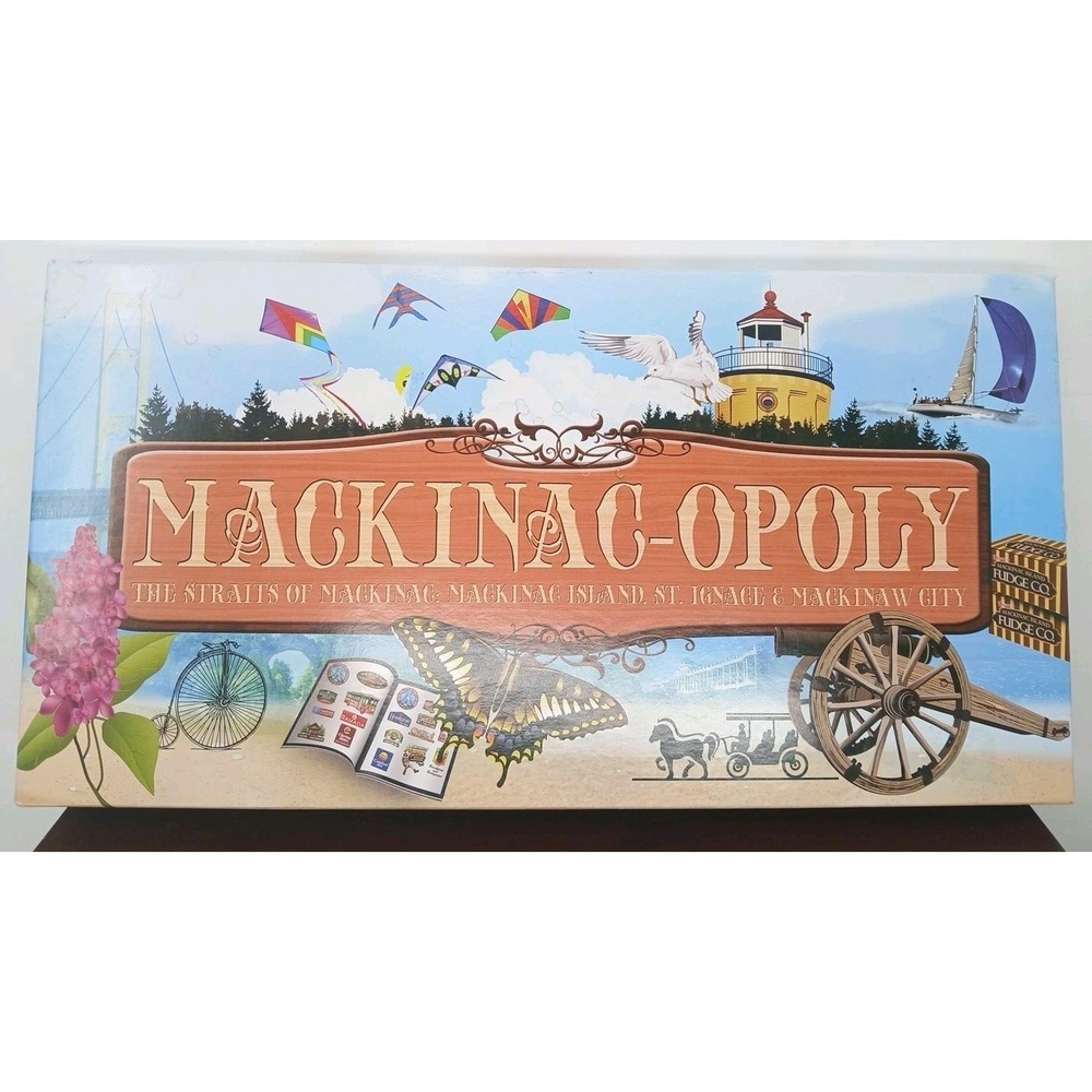 MACKINAC-OPOLY The Straits Of Mackinac Monopoly Board Game All Pieces Included - Picture 1 of 10
